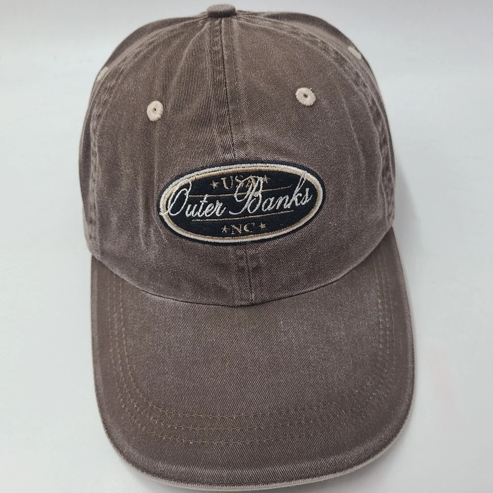 Outer Banks Hat Strapback Ahead Brown North Carolina Souvenir Casual Logo Men